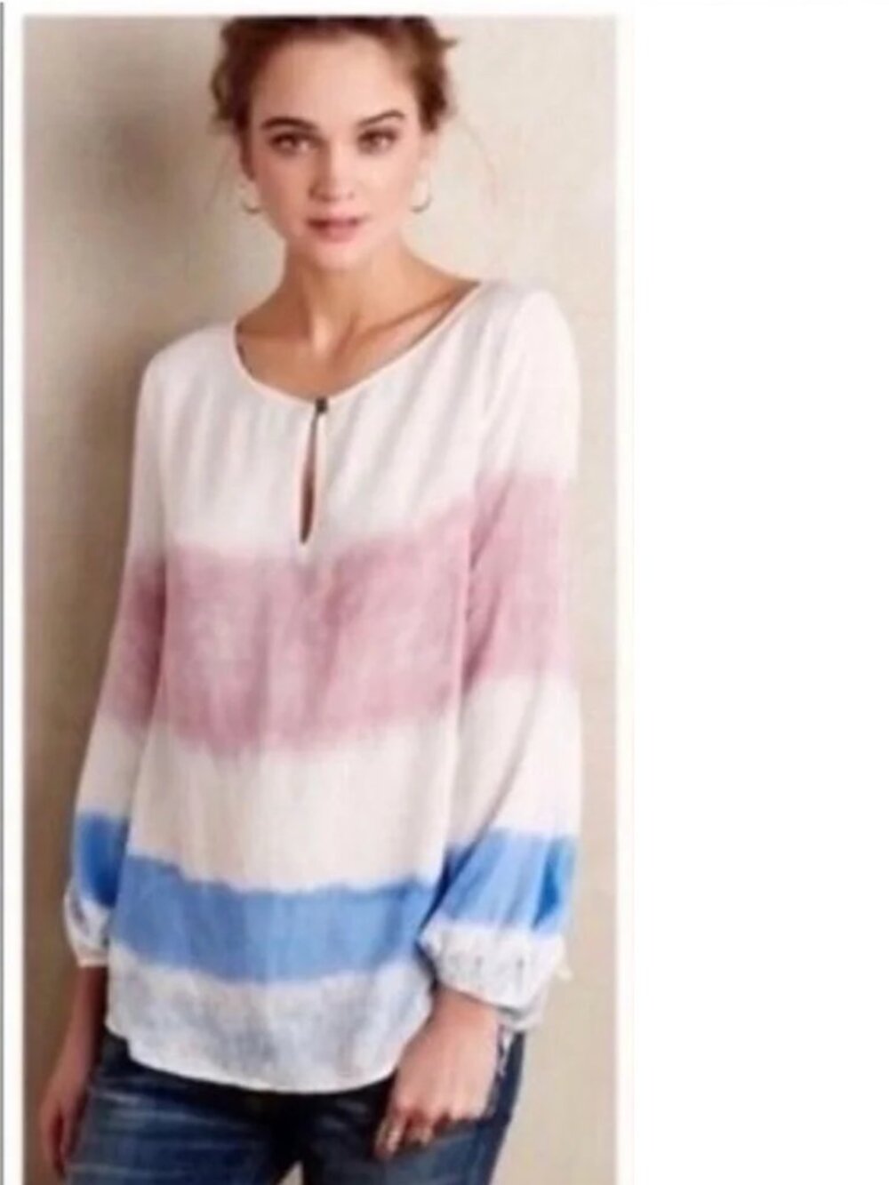 Holding Horses by Anthropologie Melting Stripes Tie Dye Blouse